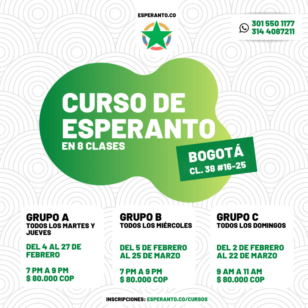 Cursos de Esperanto en Bogotá 1
