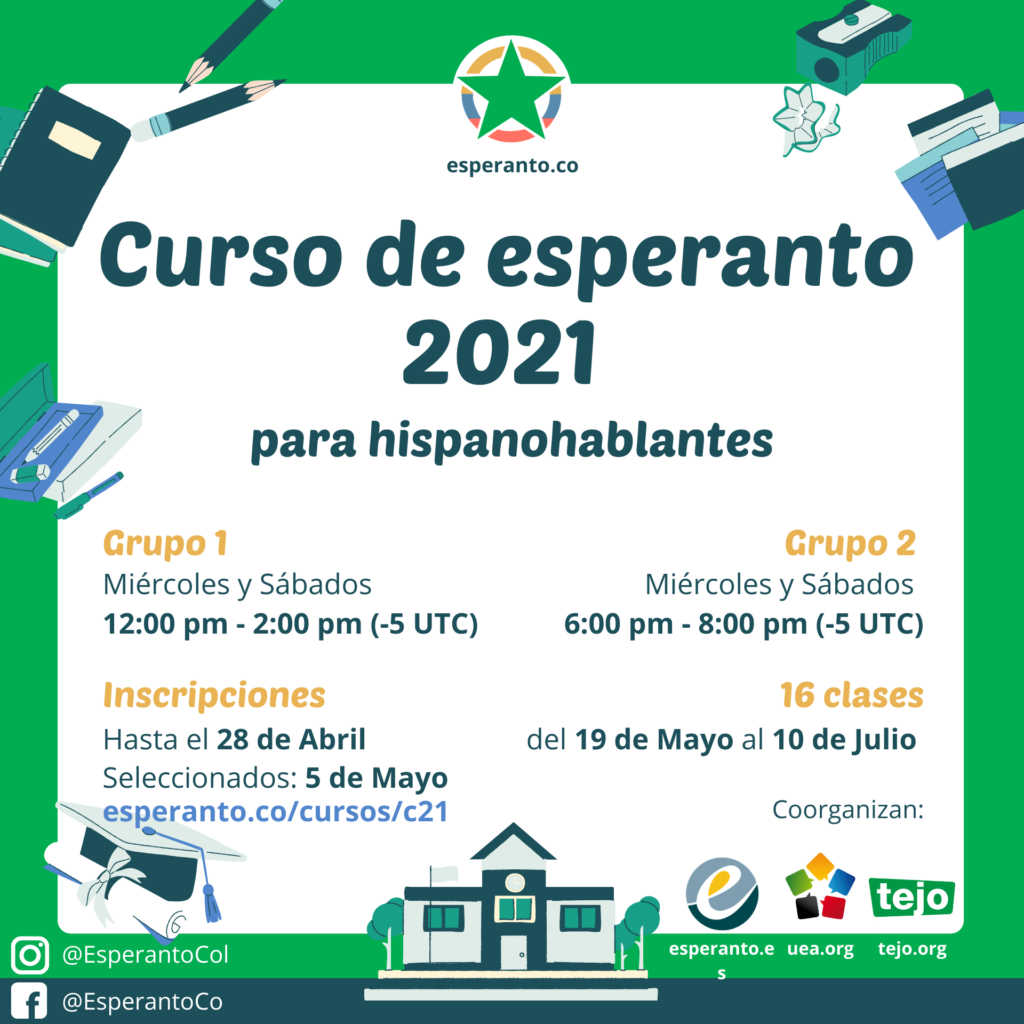 Curso de Esperanto para Hispanohablantes 2021 2